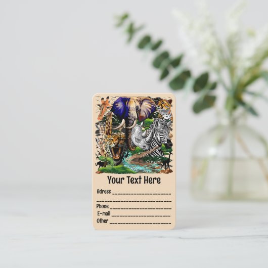 Carte De Visite Animaux sauvages de la Savane africaine (Debout devant)