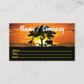 Carte De Visite Animaux sauvages sur le coucher de soleil de la sa (Devant)