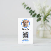 Carte De Visite Animaux sociaux Facebook Chien Photo QR Code (Debout devant)