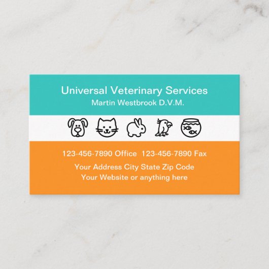Carte De Visite Animaux vétérinaires (Devant)
