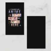 Carte De Visite Anime regarder la fille Japonaise Anime Lover (Devant / Derrière)