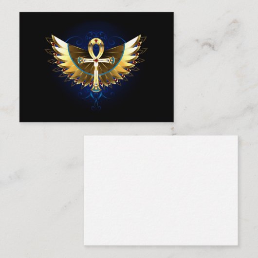 Carte De Visite Ankh or avec ailes (Devant / Derrière)