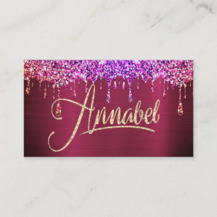 Carte de visite Annabel Pink Glitter Drips