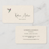 Carte De Visite Anna's Hummingbird  (Devant / Derrière)