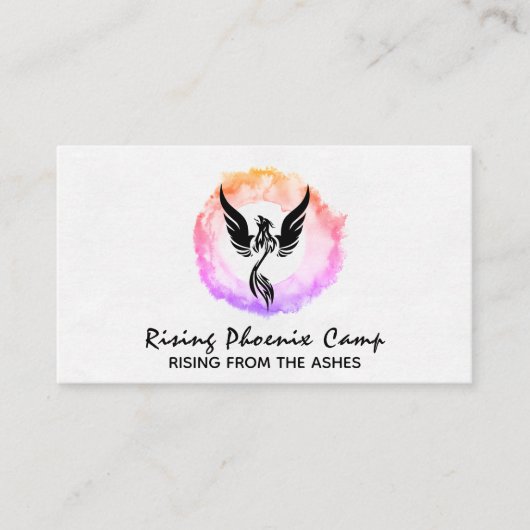 Carte De Visite *~* Anneau Ombre rose-chaud du feu Phoenix noir (Devant)