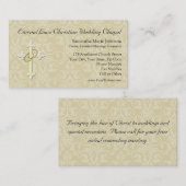 Carte De Visite Anneaux d'or avec croix, Élégant amour chrétien (Devant / Derrière)