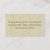 Carte De Visite Anneaux d'or avec croix, Élégant amour chrétien (Dos)