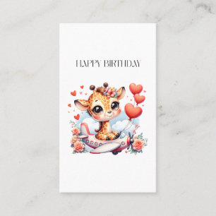 Carte De Visite Anniversaire Avion Girafe