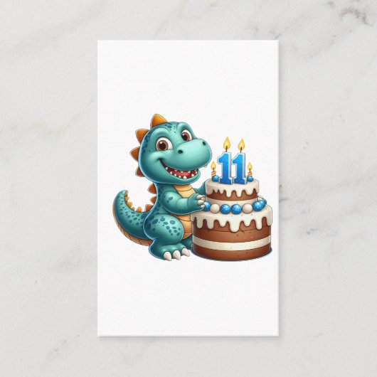 Carte De Visite Anniversaire de Dino 11 ans (Devant)