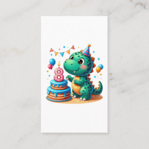 Carte De Visite Anniversaire de Dino 8 ans