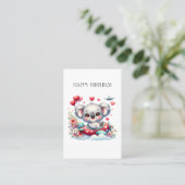 Carte De Visite Anniversaire de Koala Pilote (Debout devant)
