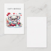 Carte De Visite Anniversaire de Koala Pilote (Devant / Derrière)