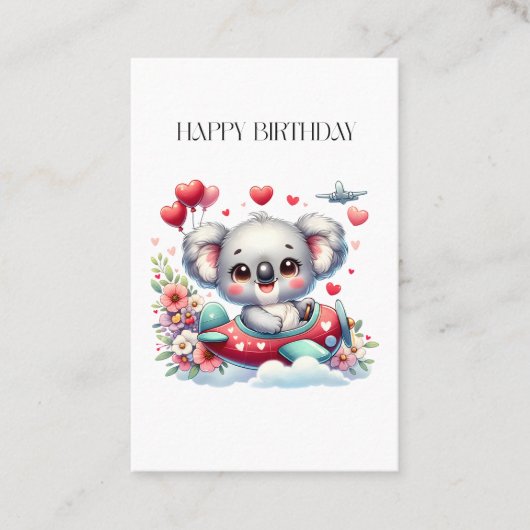 Carte De Visite Anniversaire de Koala Pilote (Devant)