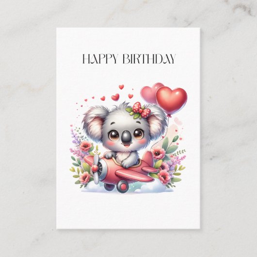 Carte De Visite Anniversaire de Koala Volant (Devant)
