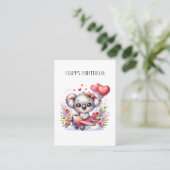 Carte De Visite Anniversaire de Koala Volant (Debout devant)