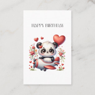 Carte De Visite Anniversaire de Panda Pilote