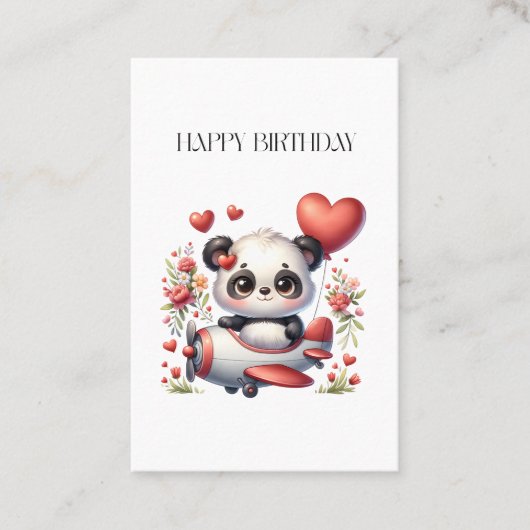 Carte De Visite Anniversaire de Panda Pilote (Devant)