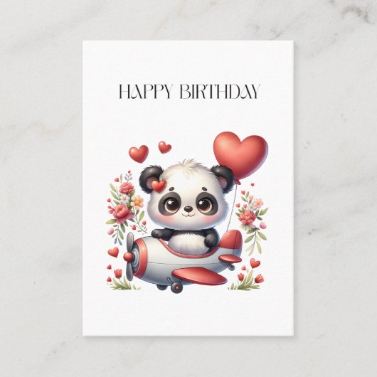 Carte De Visite Anniversaire de Panda Pilote (Devant)