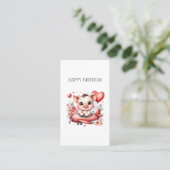 Carte De Visite Anniversaire de Pig Pilot (Debout devant)