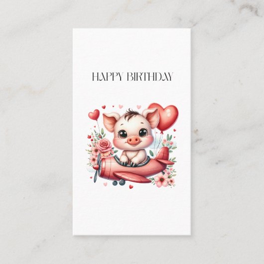 Carte De Visite Anniversaire de Pig Pilot (Devant)