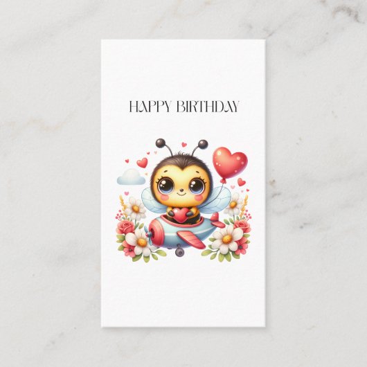 Carte De Visite Anniversaire de Pilote Abeille (Devant)