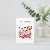Carte De Visite Anniversaire de Pilote Cochon (Debout devant)