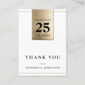 Carte De Visite ANNIVERSAIRE D'ENTREPRISE commerce blanc or noir (Devant)