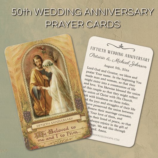 Carte De Visite Anniversaire du Mariage catholique Favoriser la Ca