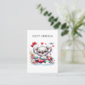 Carte De Visite Anniversaire Koala Pilote (Debout devant)