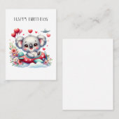 Carte De Visite Anniversaire Koala Pilote (Devant / Derrière)