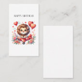 Carte De Visite Anniversaire Lion Volant (Devant / Derrière)