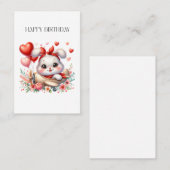Carte De Visite Anniversaire Pilote Lapin (Devant / Derrière)