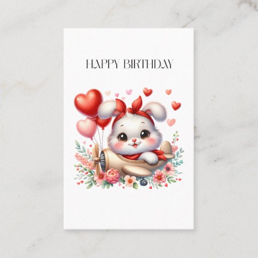 Carte De Visite Anniversaire Pilote Lapin (Devant)