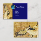 Carte De Visite ANNONCE ANGEL Blue Sapphire Gem Monogramme (Devant / Derrière)