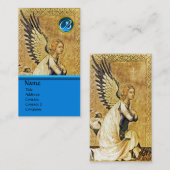 Carte De Visite ANNONCE ANGEL MONOGRAM, Blue Sapphire argent (Devant / Derrière)