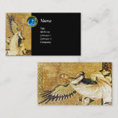 Carte De Visite ANNONCE ANGEL MONOGRAM, Blue Sapphire argent (Devant / Derrière)