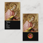 Carte De Visite ANNONCE ANGEL MONOGRAM, Ruby rouge (Devant / Derrière)
