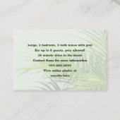 Carte De Visite Annonce du Modèle photo immobilier de location (Dos)