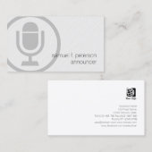 Carte De Visite Annonceur Bold Microphone Icon Entertainment (Devant / Derrière)