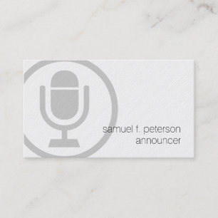 Carte De Visite Annonceur Bold Microphone Icon Entertainment