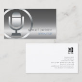 Carte De Visite Annonceur Chrome Microphone Icon Entertainment (Devant / Derrière)