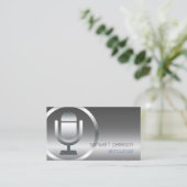 Carte De Visite Annonceur Chrome Microphone Icon Entertainment (Debout devant)