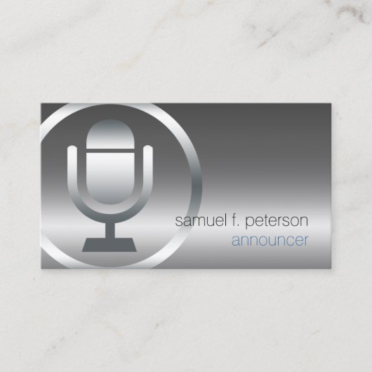 Carte De Visite Annonceur Chrome Microphone Icon Entertainment (Devant)