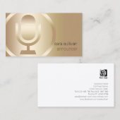 Carte De Visite Annonceur Gold Microphone Icon Entertainment (Devant / Derrière)