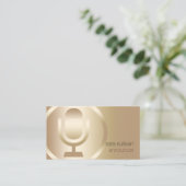 Carte De Visite Annonceur Gold Microphone Icon Entertainment (Debout devant)