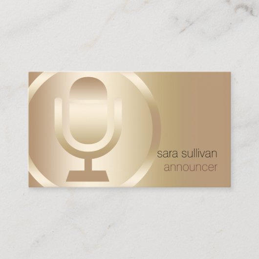 Carte De Visite Annonceur Gold Microphone Icon Entertainment (Devant)