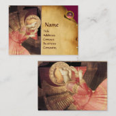 CARTE DE VISITE ANNONCIATION ANGE EN OR ET ROSE (Devant / Derrière)