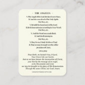 Carte De Visite Annonciation de la prière Angelus de la Sainte Car (Dos)