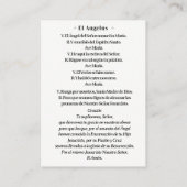 Carte De Visite Annonciation espagnole Vierge Marie Angelus Prière (Dos)