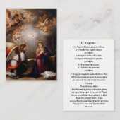 Carte De Visite Annonciation espagnole Vierge Marie Angelus Prière (Devant / Derrière)